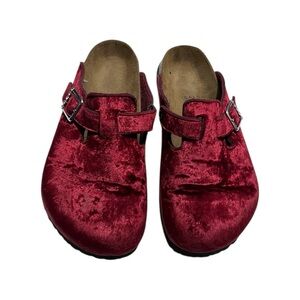 Birkenstock Red Velvet Sandals